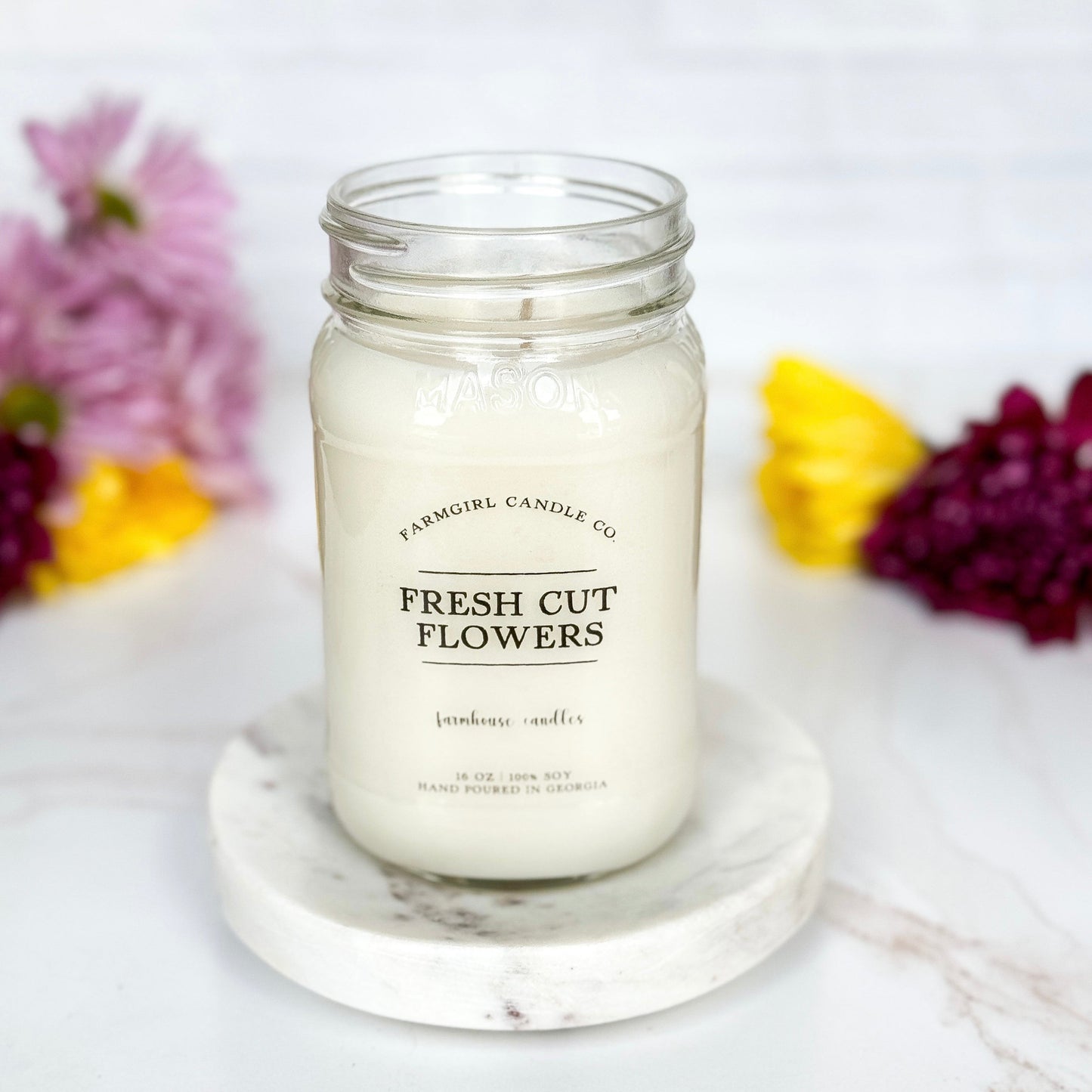 Fresh Cut Flowers - 8oz Soy Mason Jar Candle