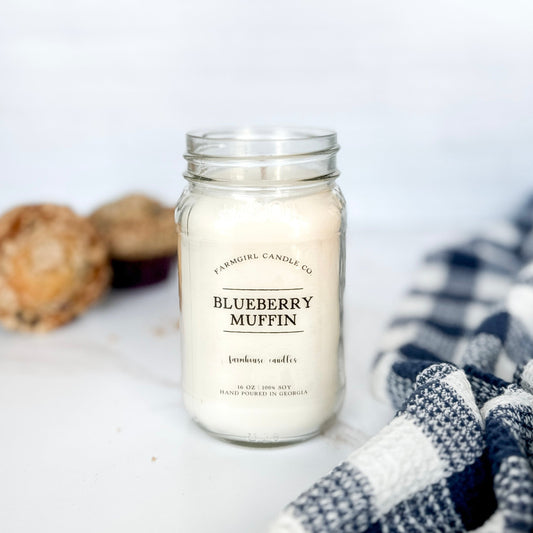 Blueberry Muffin - 16oz Soy Mason Jar Candle