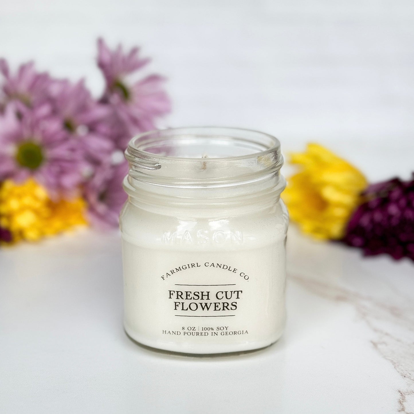 Fresh Cut Flowers - 8oz Soy Mason Jar Candle