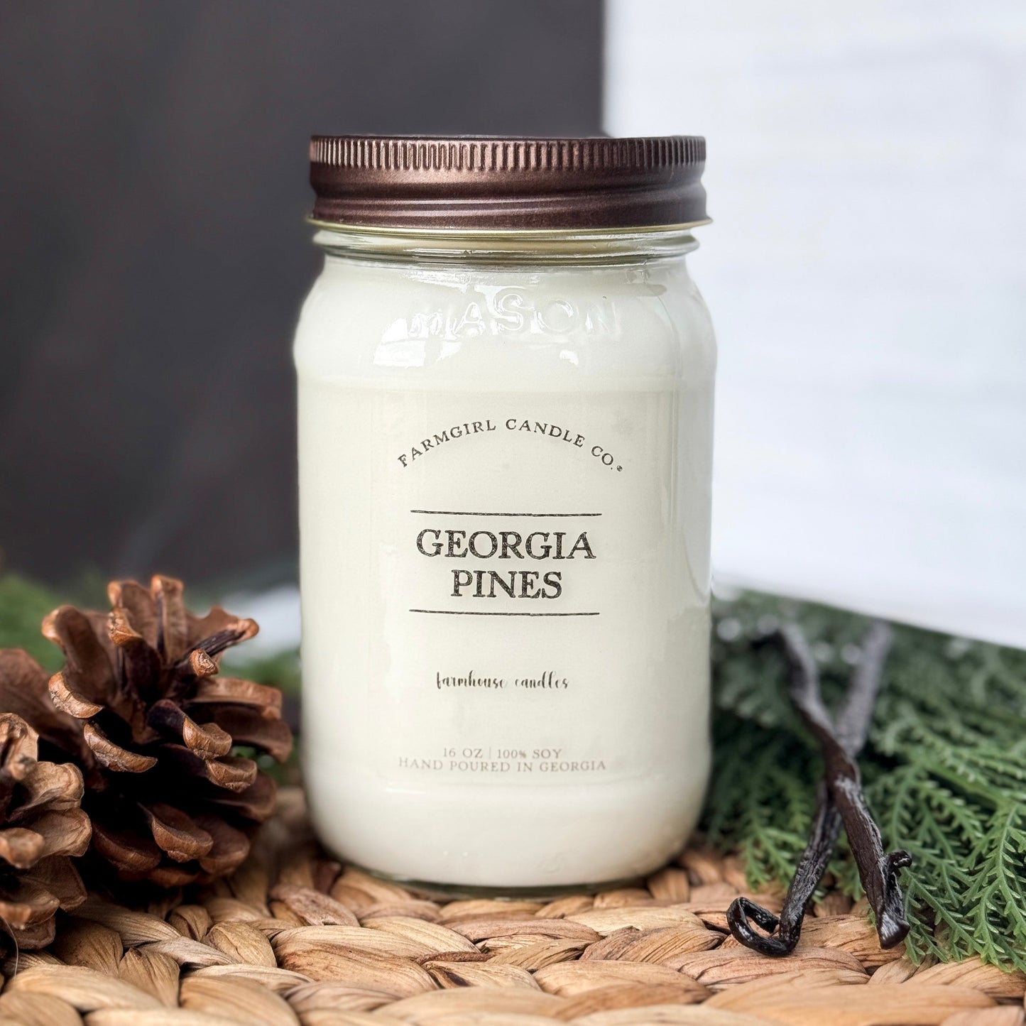 Georgia Pines - 16oz Soy Mason Jar Candle