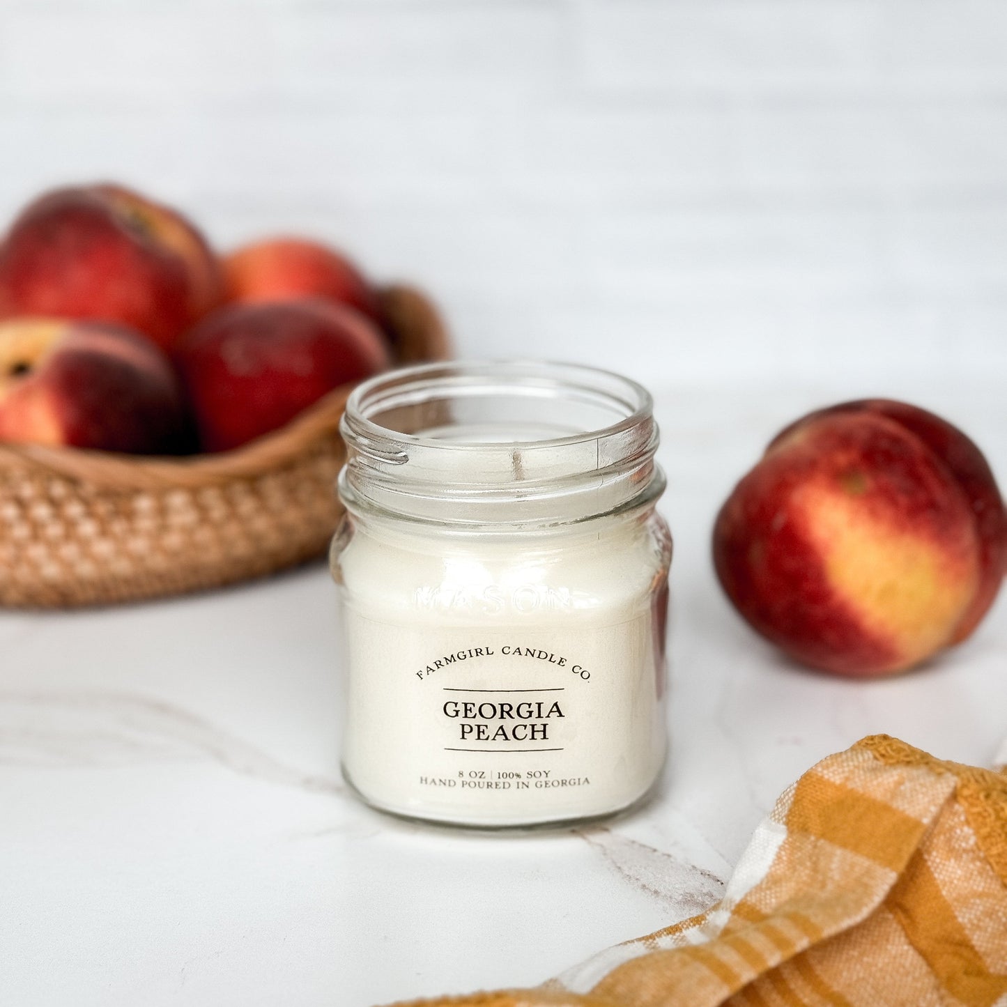 Georgia Peach - 8oz Soy Mason Jar Candle