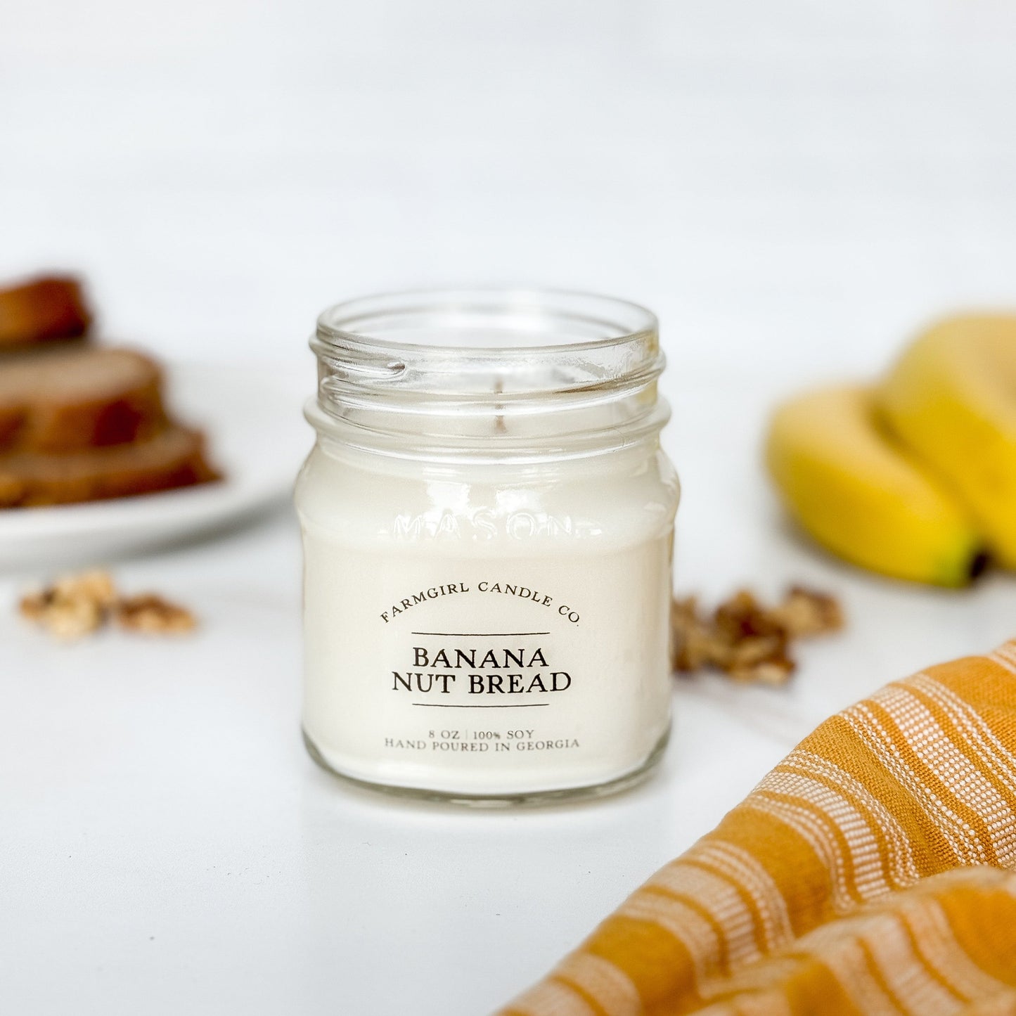 Banana Nut Bread - 8oz Soy Mason Jar Candle