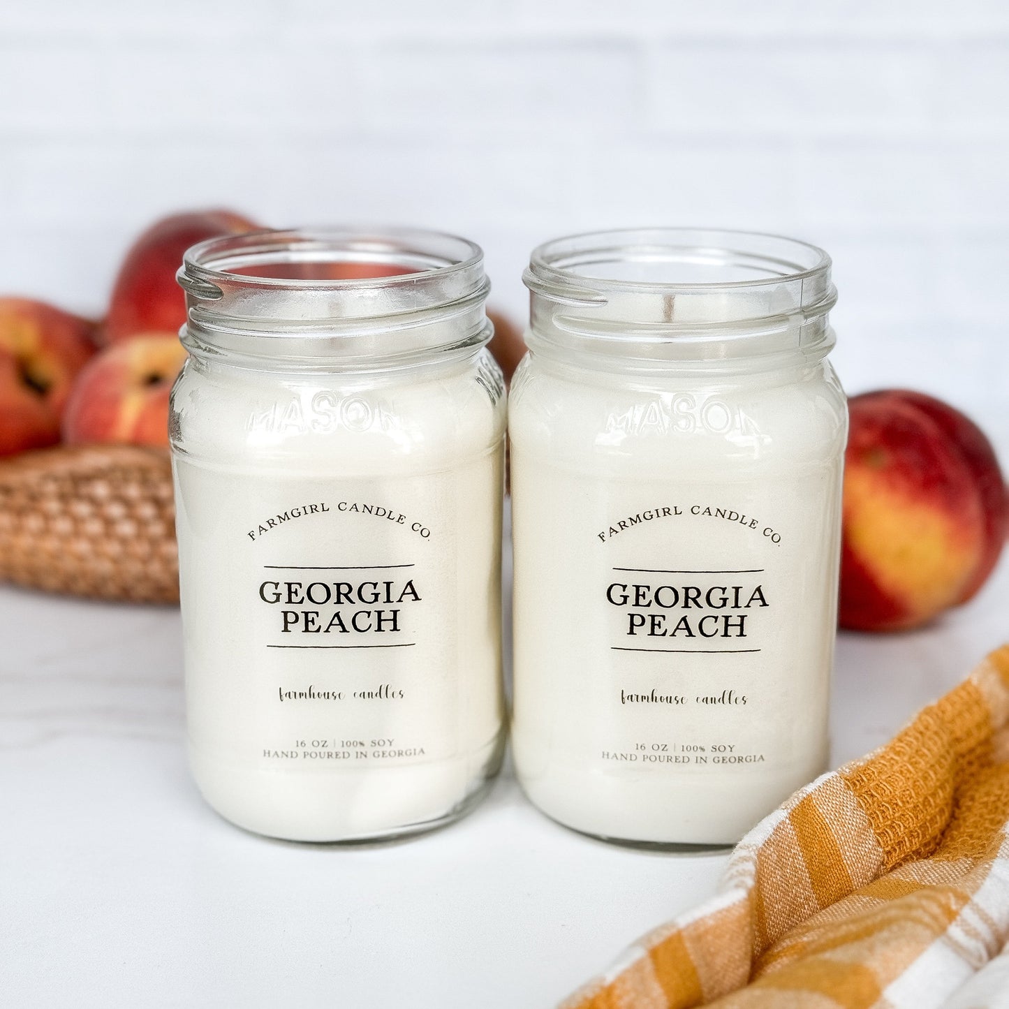 Georgia Peach - 16oz Soy Mason Jar Candle