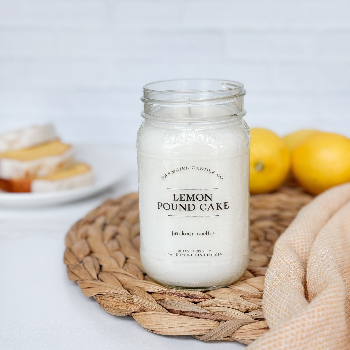 Lemon Pound Cake - 8oz Soy Mason Jar Candle