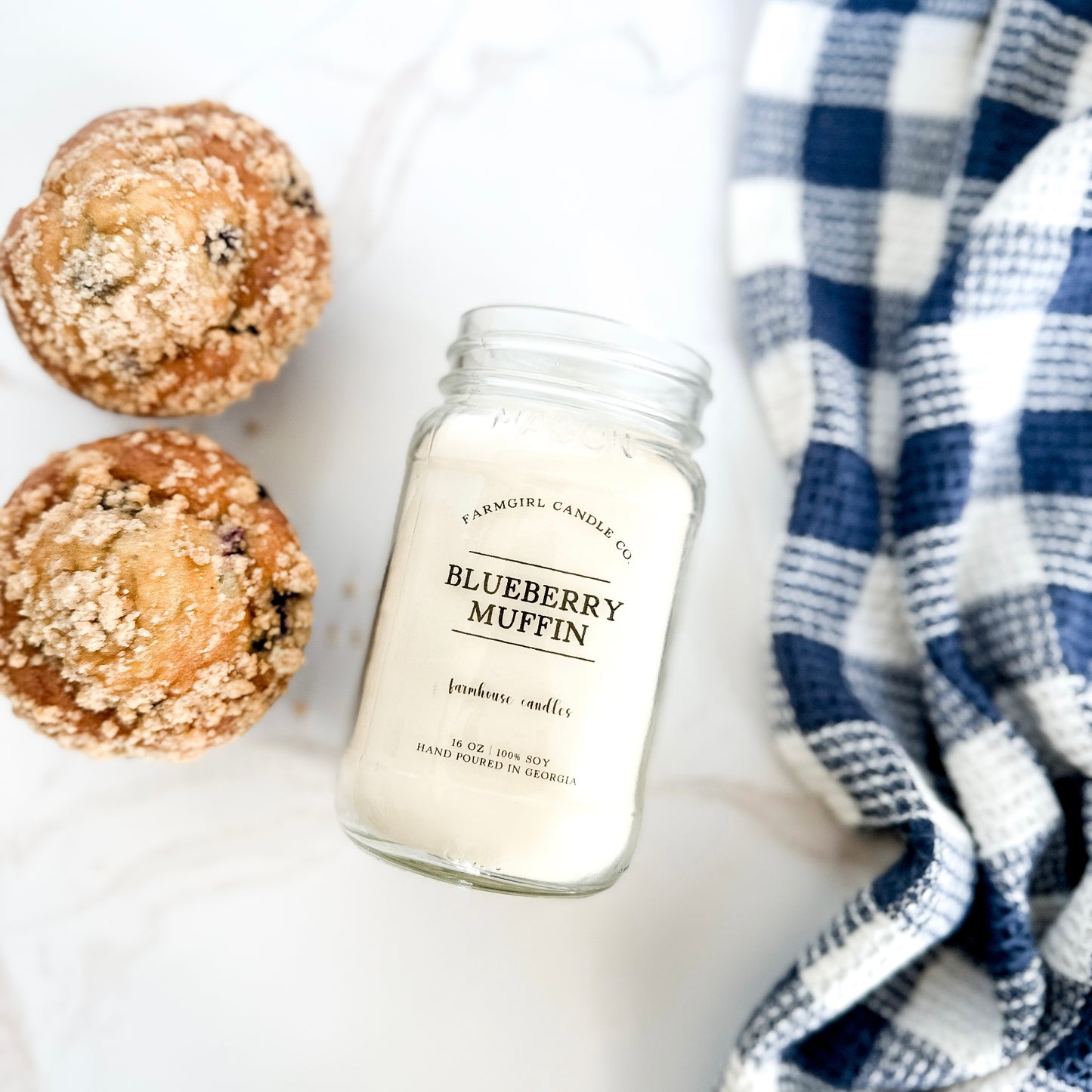 Blueberry Muffin - 8oz Soy Mason Jar Candle