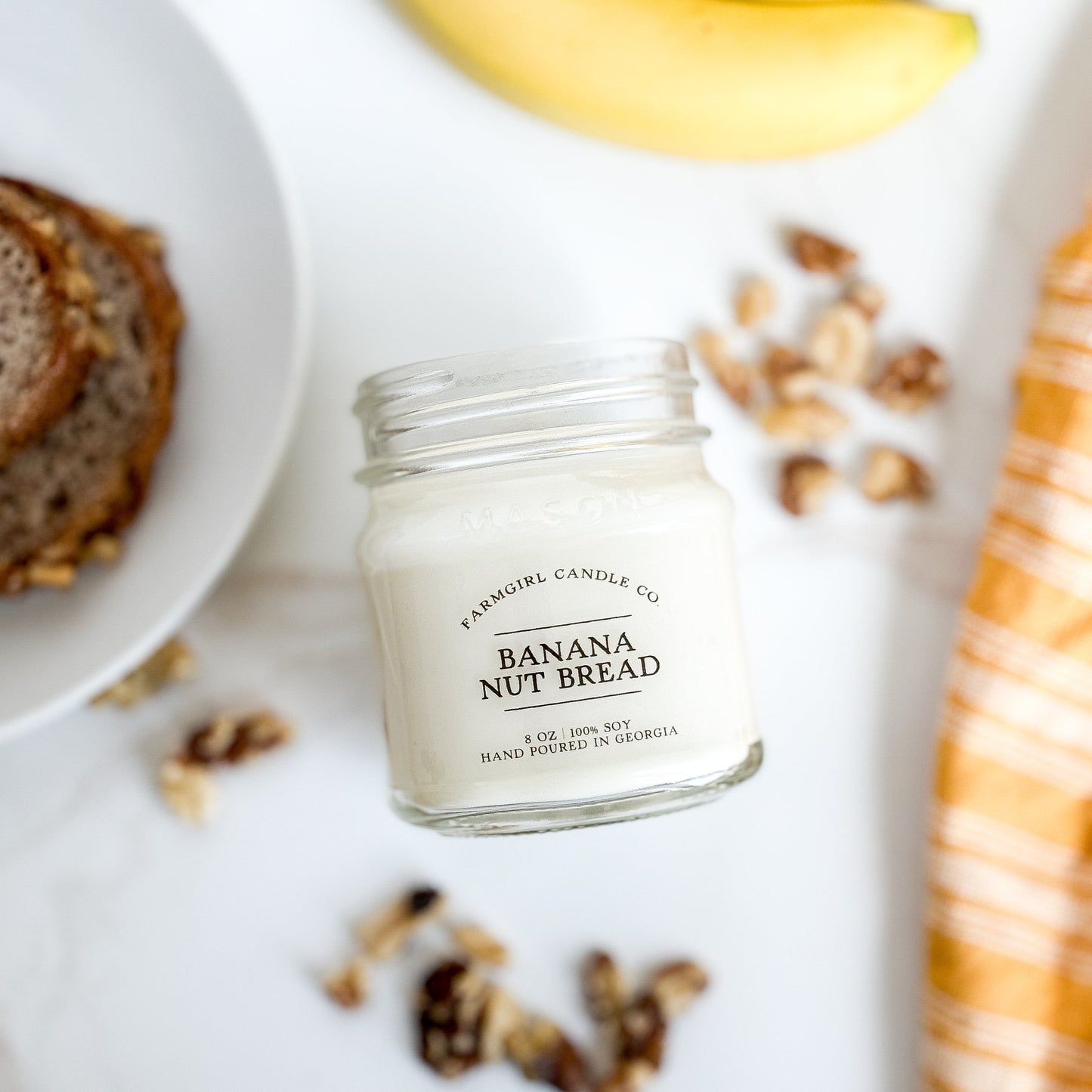 Banana Nut Bread - 8oz Soy Mason Jar Candle