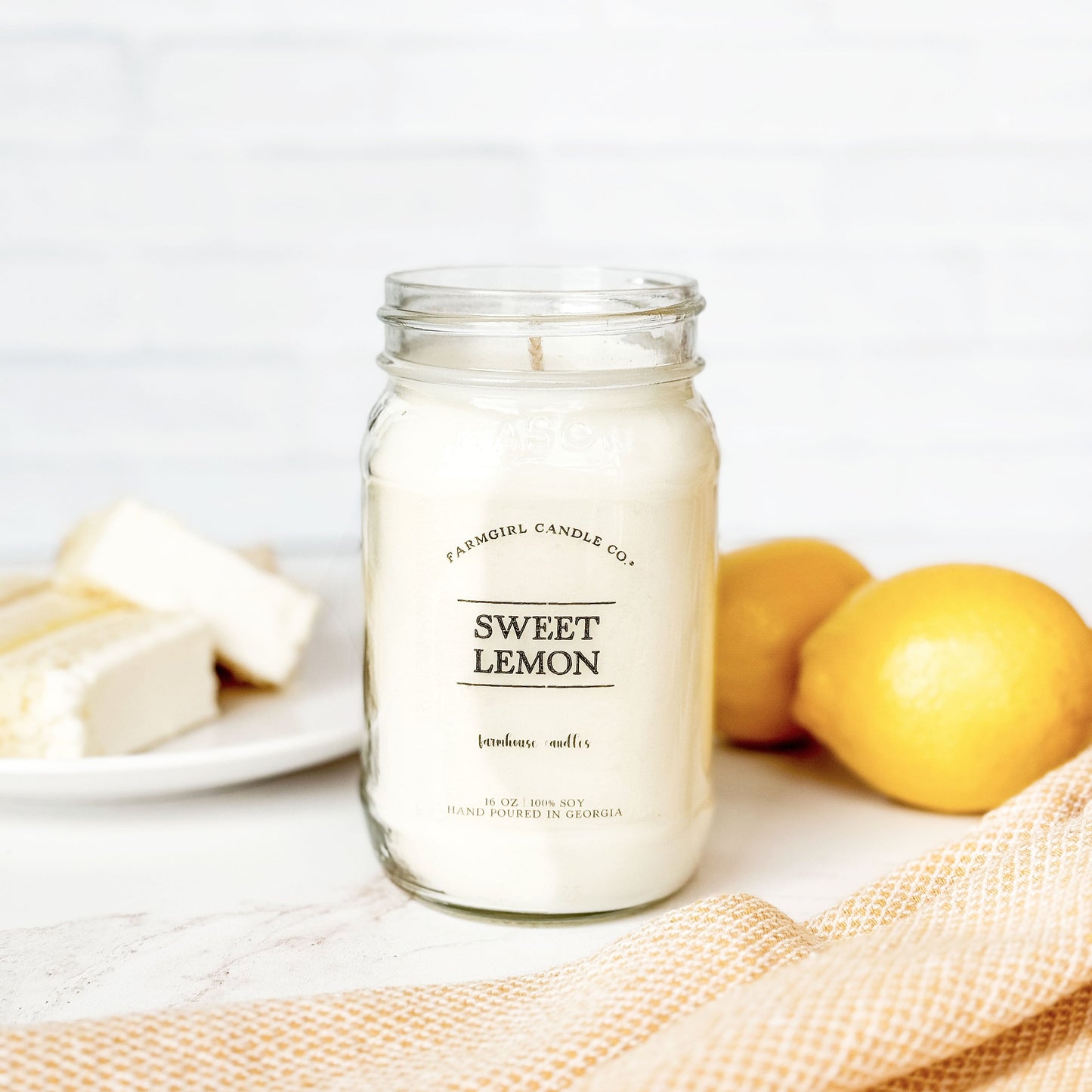 Sweet Lemon - 16oz Soy Mason Jar Candle