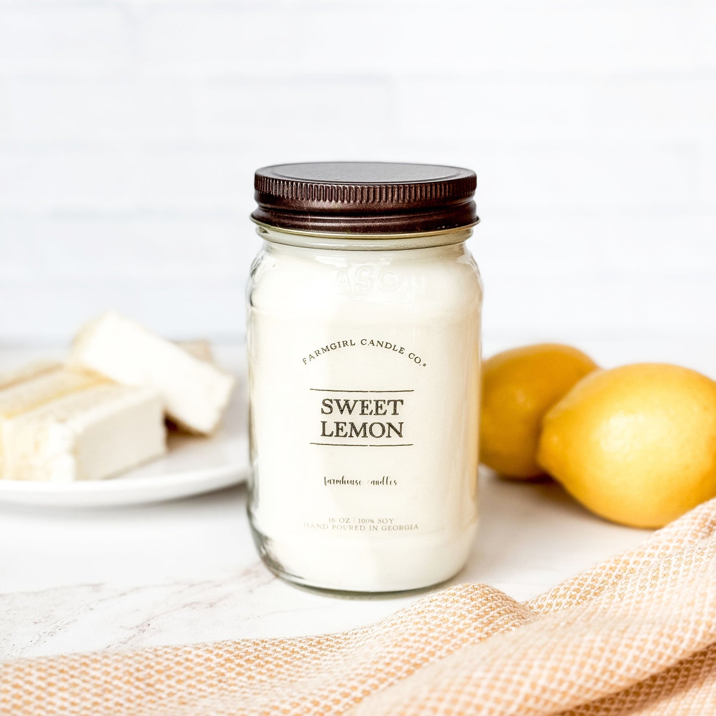 Sweet Lemon - 16oz Soy Mason Jar Candle