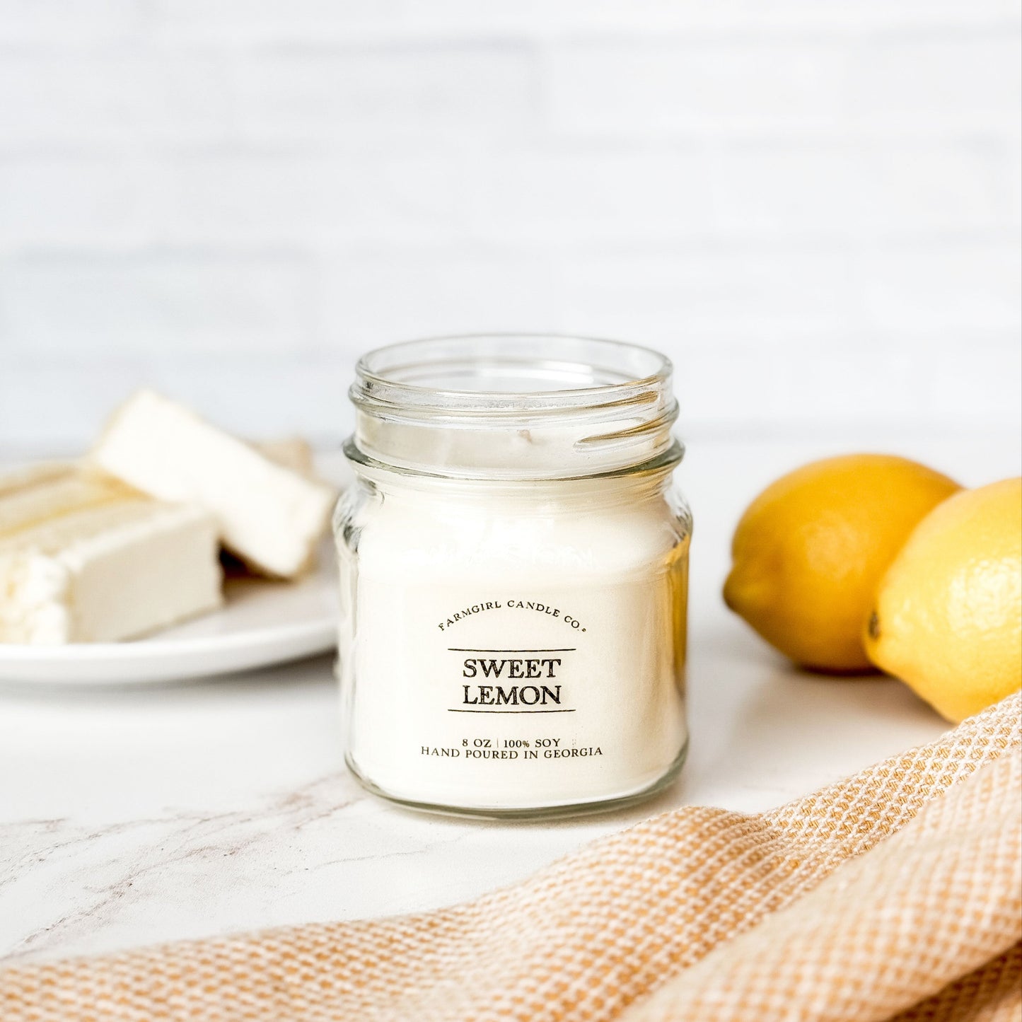 Sweet Lemon - 8oz Soy Mason Jar Candle