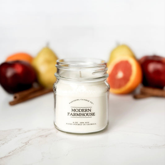 Modern Farmhouse - 8oz Soy Mason Jar Candle