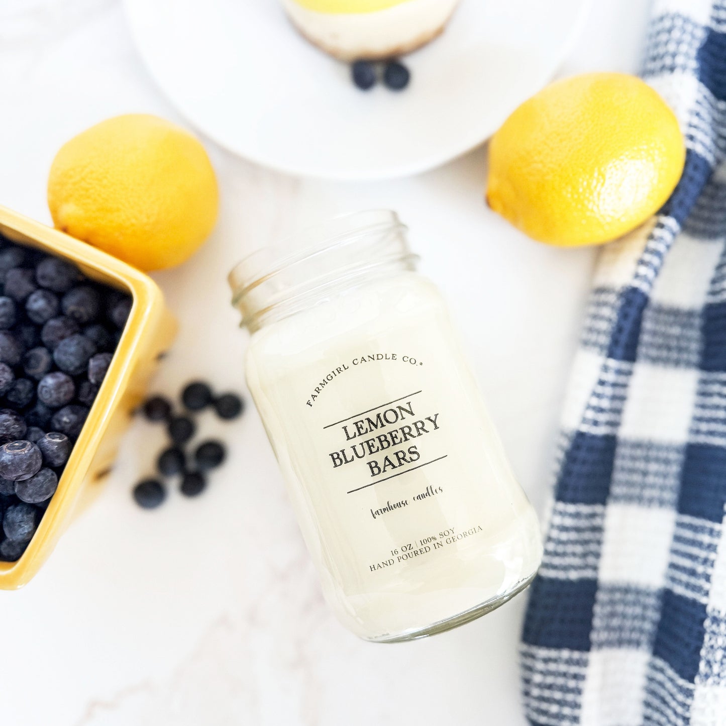 Lemon Blueberry Bars - 8oz Soy Mason Jar Candle