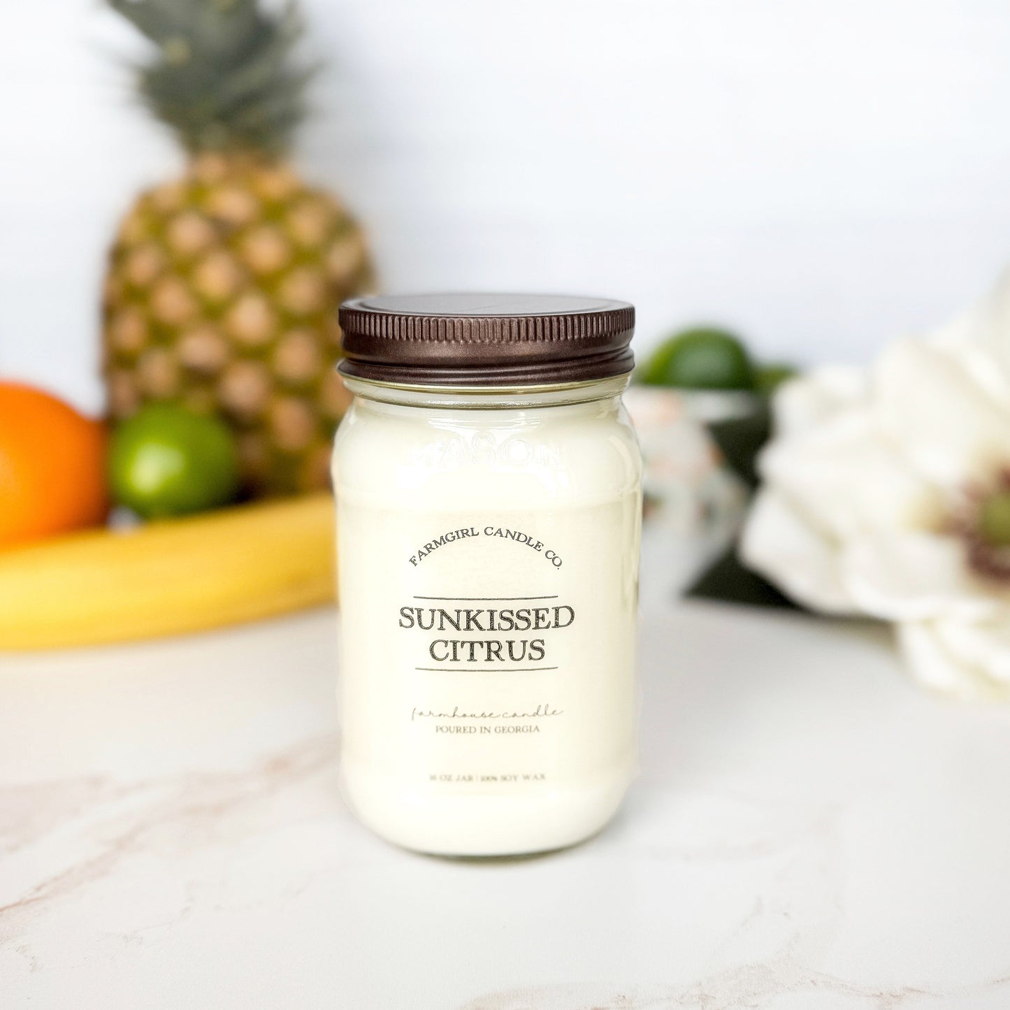 Sunkissed Citrus - 16oz Soy Mason Jar Candle