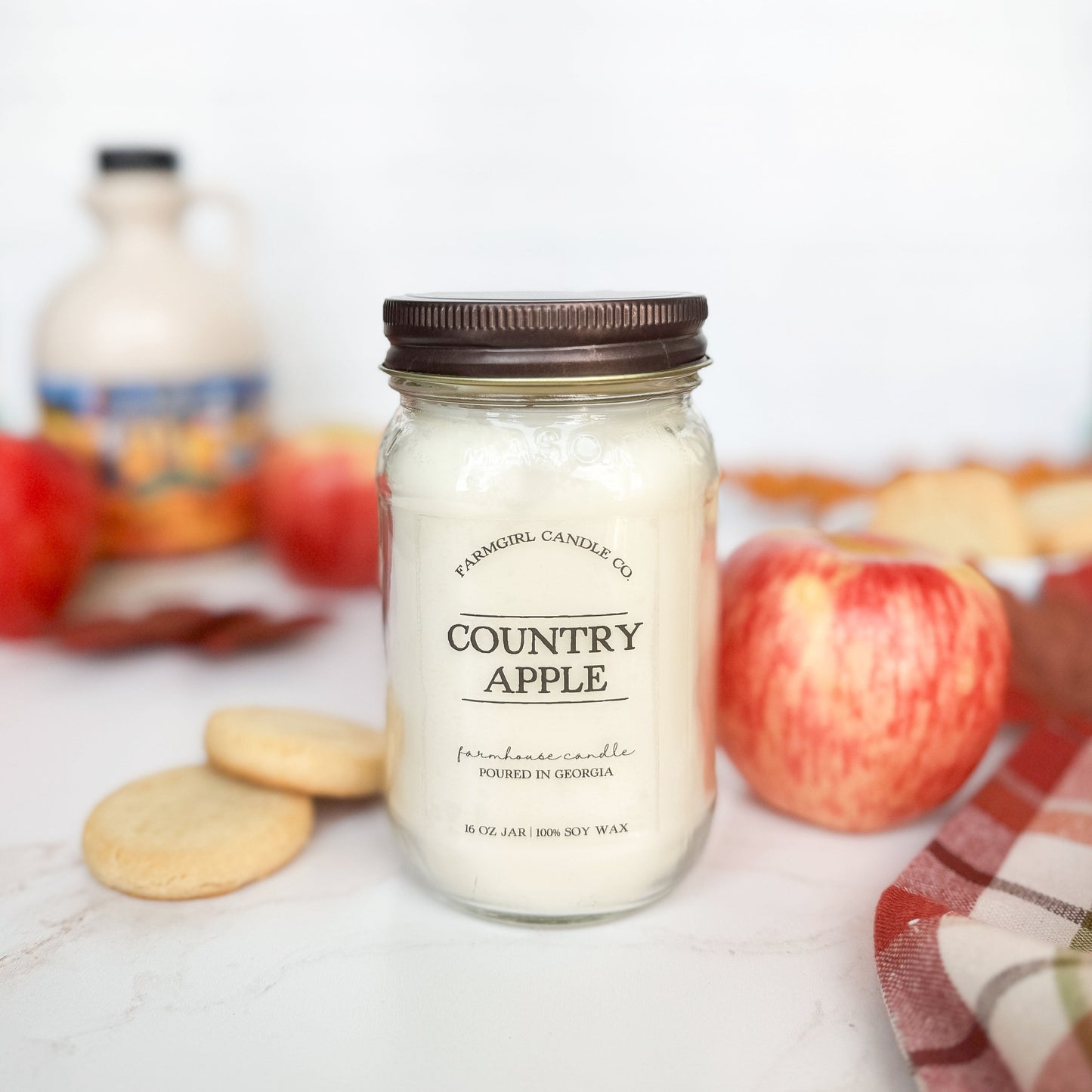 Country Apple - 16oz Soy Mason Jar Candle