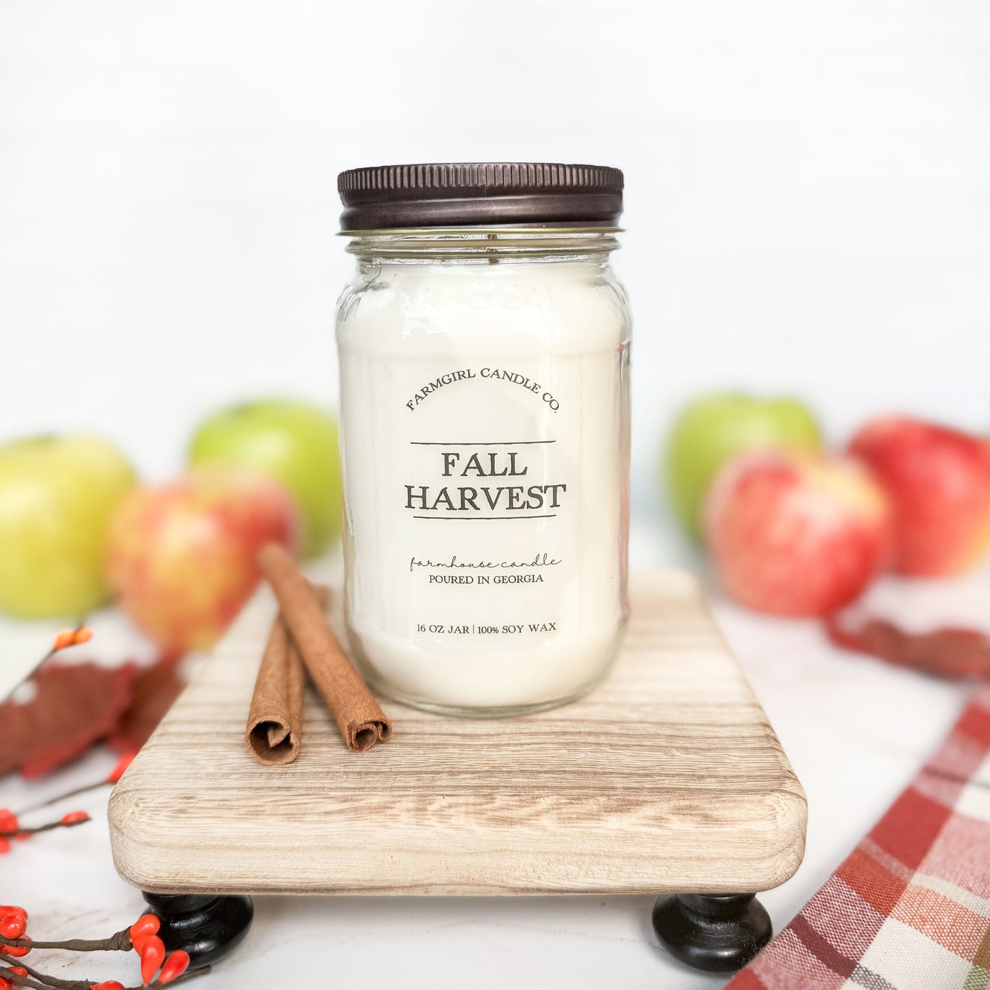 Fall Harvest - 16oz Soy Mason Jar Candle
