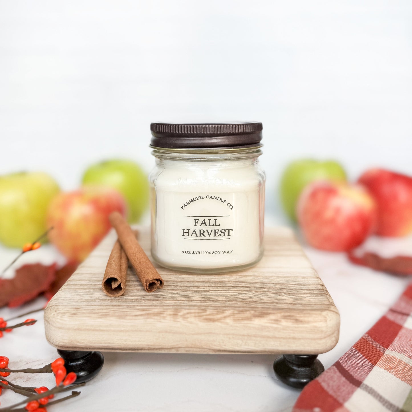 Fall Harvest - 8oz Soy Mason Jar Candle