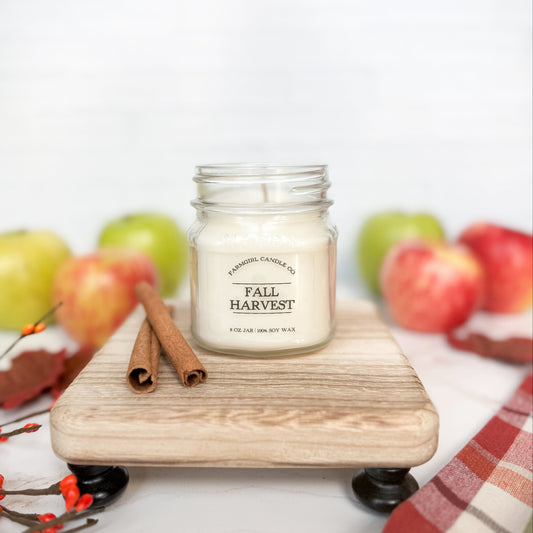 Fall Harvest - 8oz Soy Mason Jar Candle