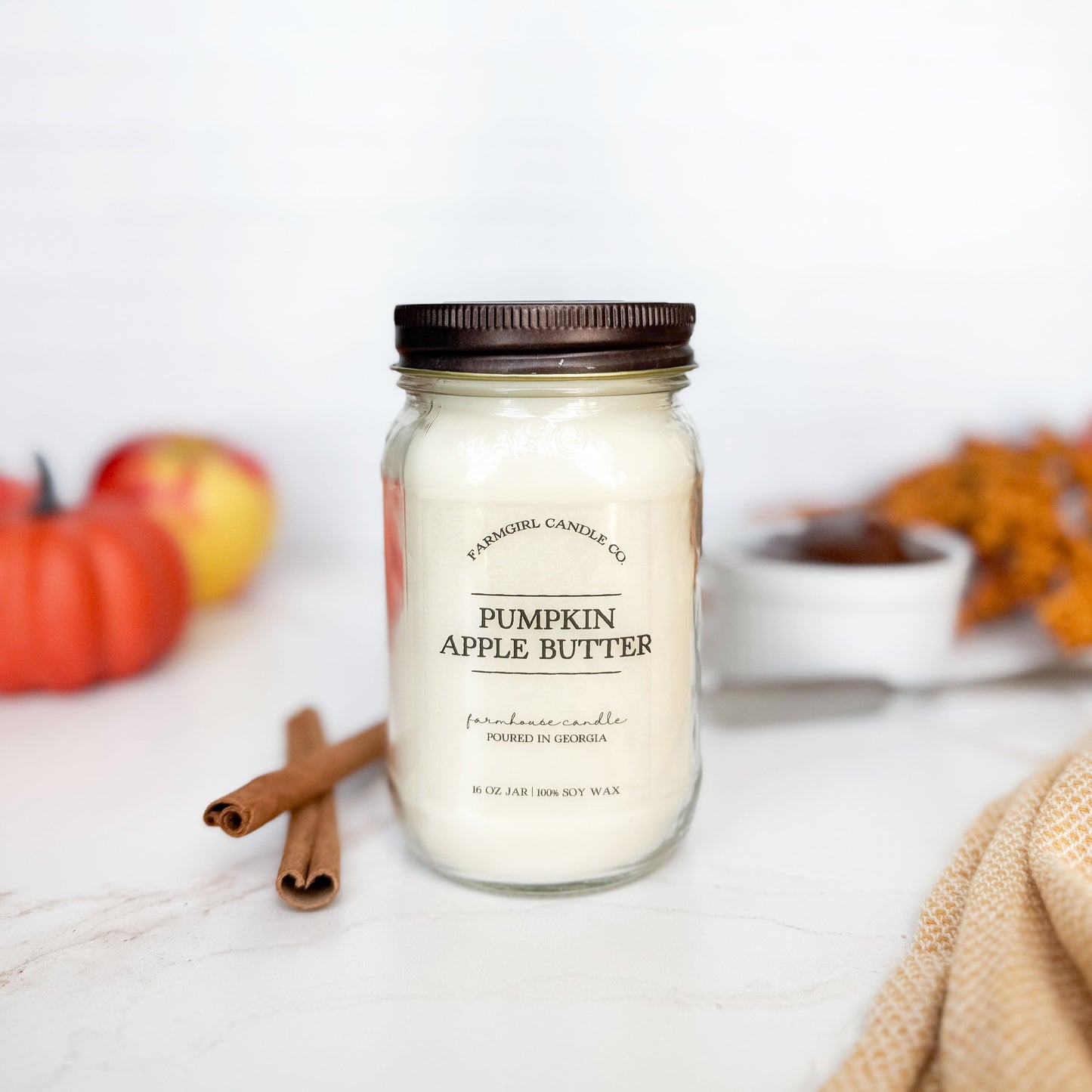 Pumpkin Apple Butter - 16oz Soy Mason Jar Candle