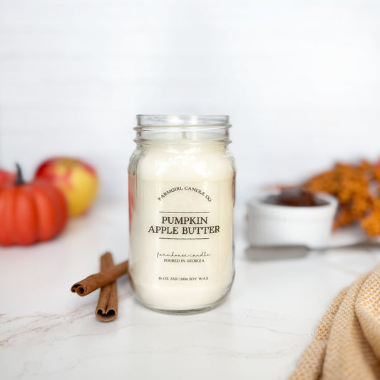 Pumpkin Apple Butter - 16oz Soy Mason Jar Candle