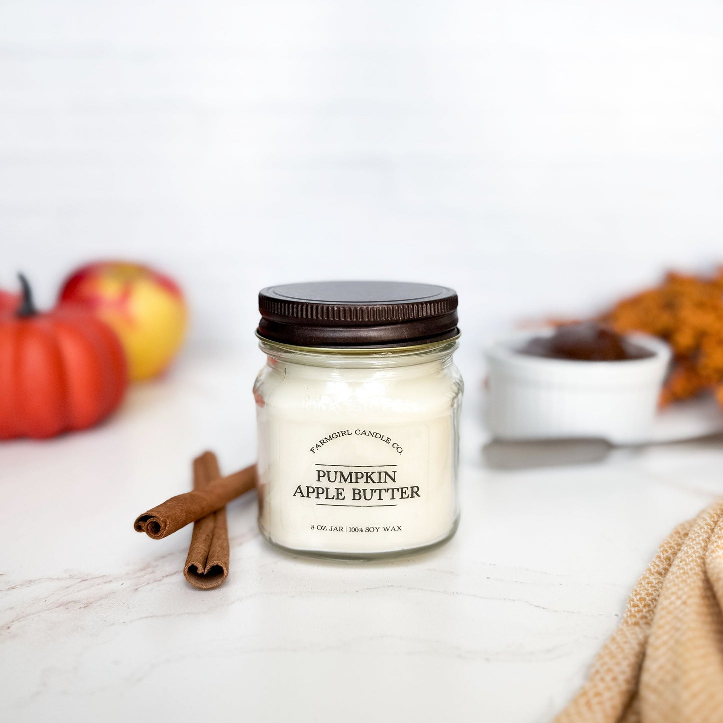 Pumpkin Apple Butter - 8oz Soy Mason Jar Candle