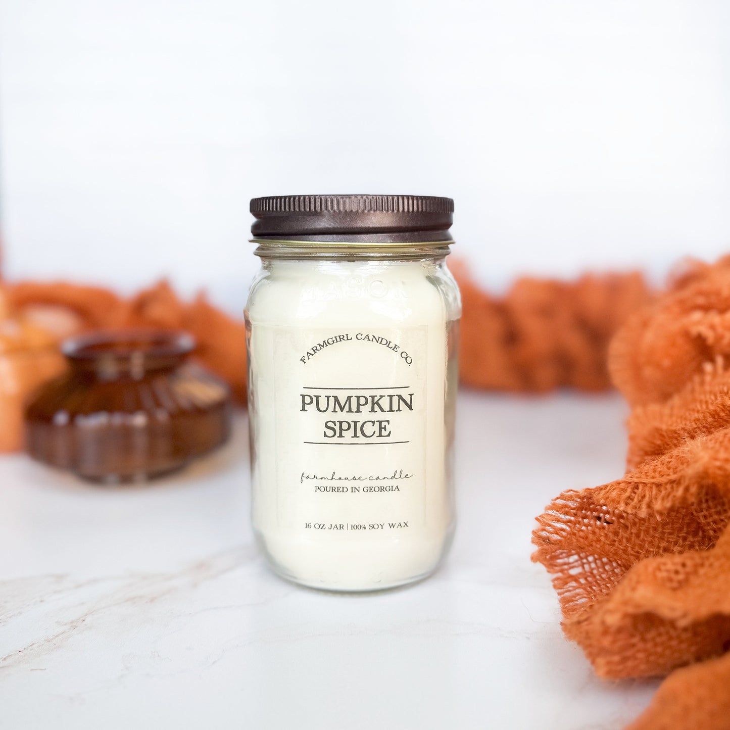 Pumpkin Spice - 16oz Soy Mason Jar Candle