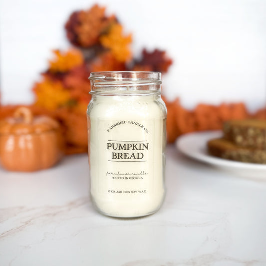 Pumpkin Bread - 16oz Soy Mason Jar Candle