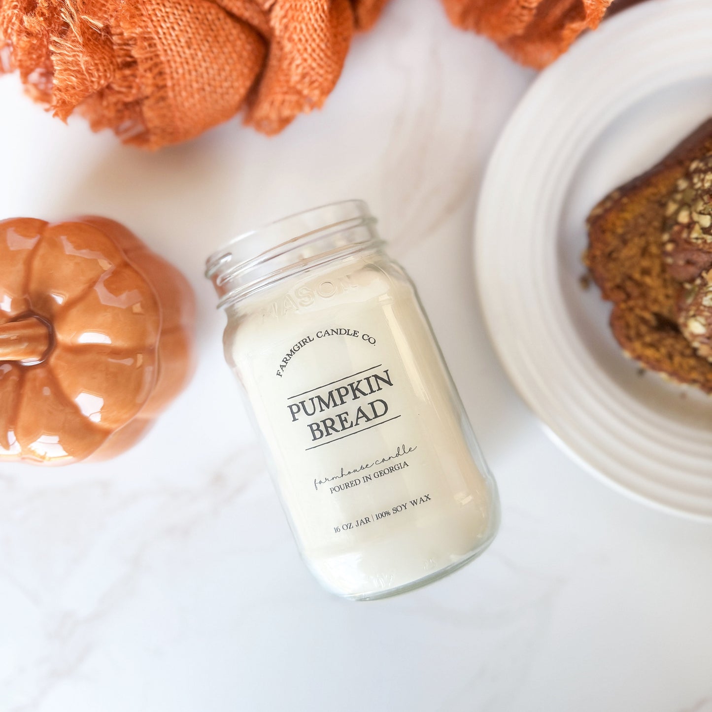 Pumpkin Bread - 16oz Soy Mason Jar Candle