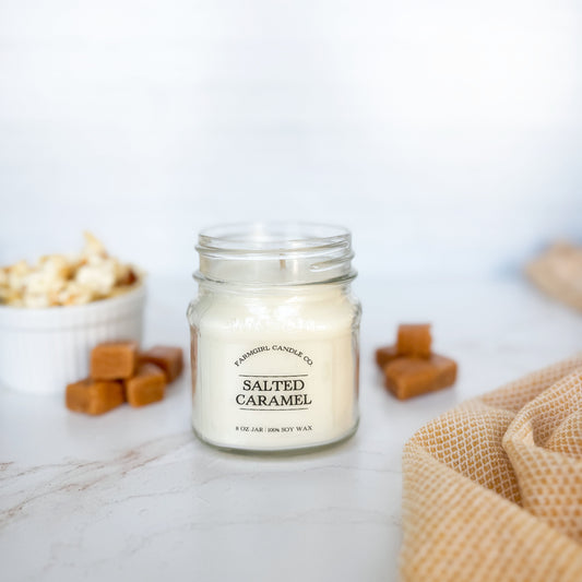 Salted Caramel - 8oz Soy Mason Jar Candle