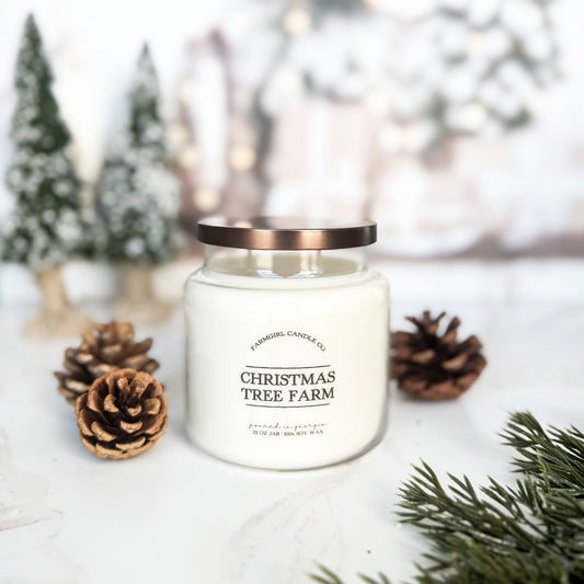soy christmas candle, holiday fragrance, christmas collection, pine scented candle, pine, evergreen, pinecone, farmhouse candles, antique candles
