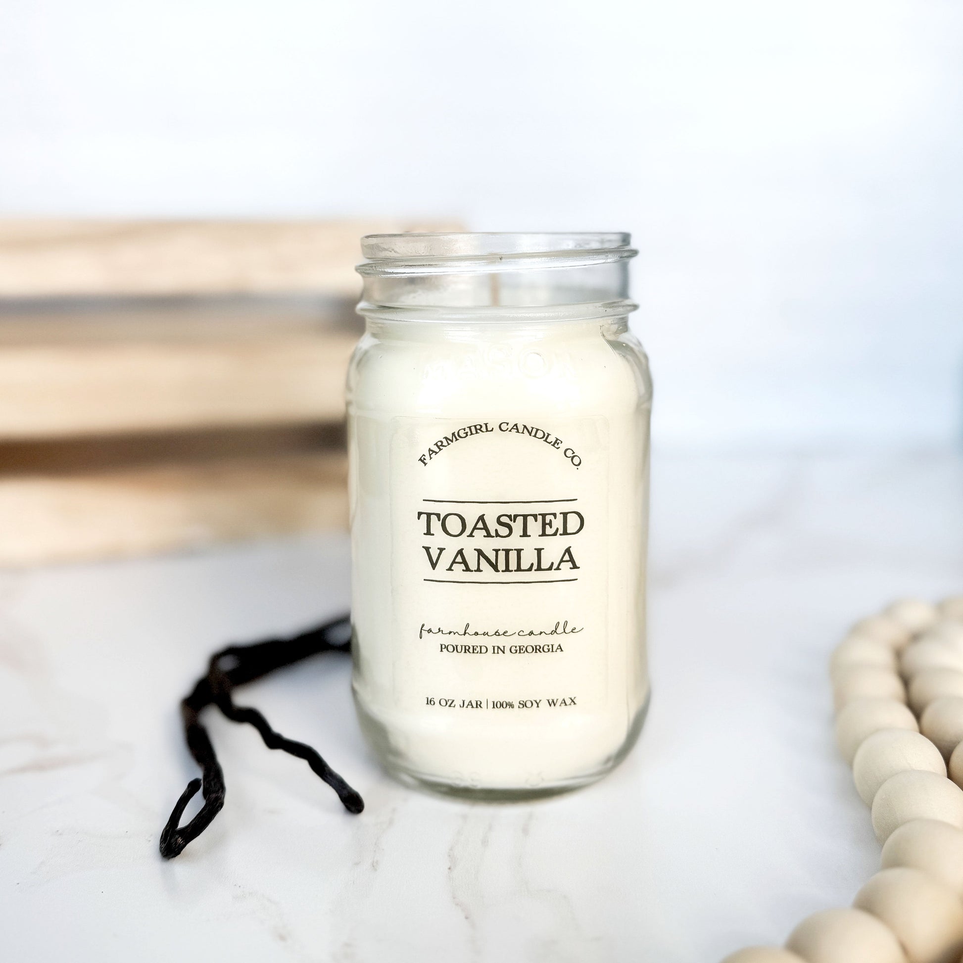 mason jar candle, soy candle, toasted vanilla, vanilla candle, scented candle, farmhouse candles