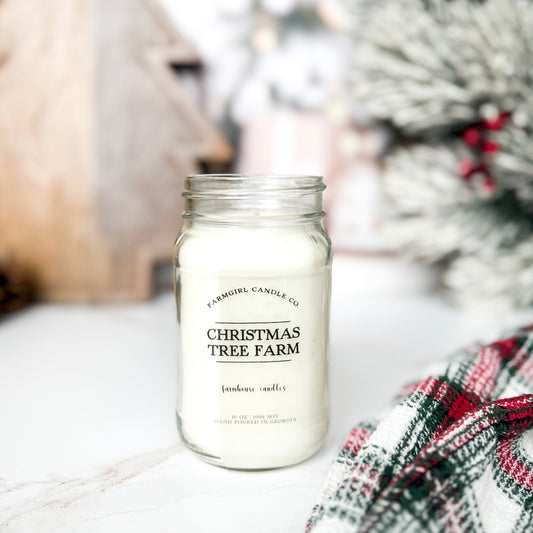 Christmas Tree Farm - 16oz Soy Mason Jar Candle