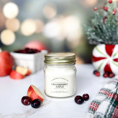 Cranberry Apple - 8oz Soy Mason Jar Candle