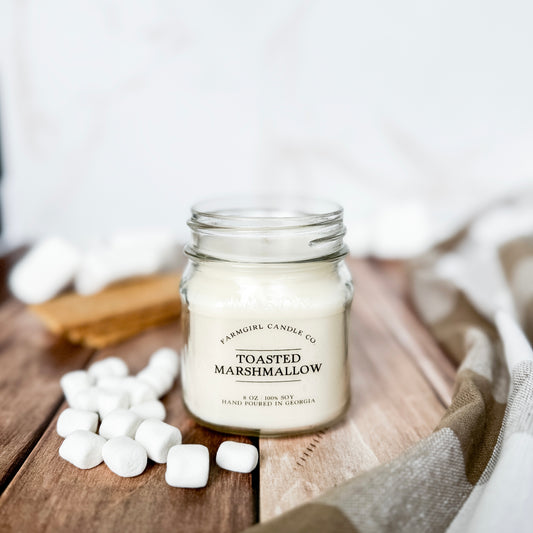 Toasted Marshmallow - 8oz Soy Mason Jar Candle