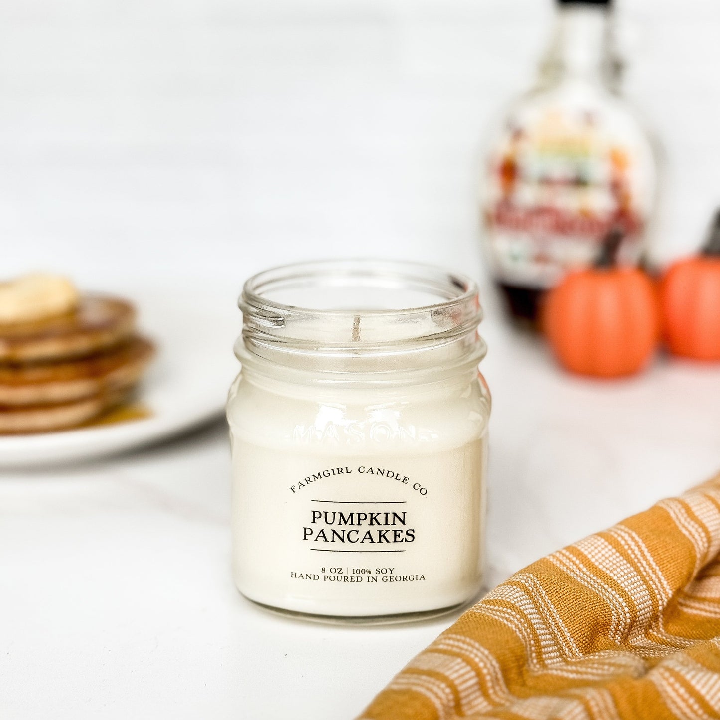 Pumpkin Pancakes - 8oz Soy Mason Jar Candle