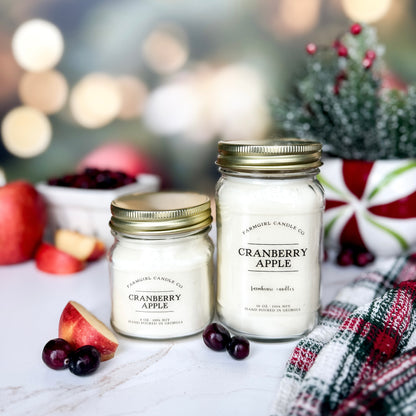 Cranberry Apple - 8oz Soy Mason Jar Candle