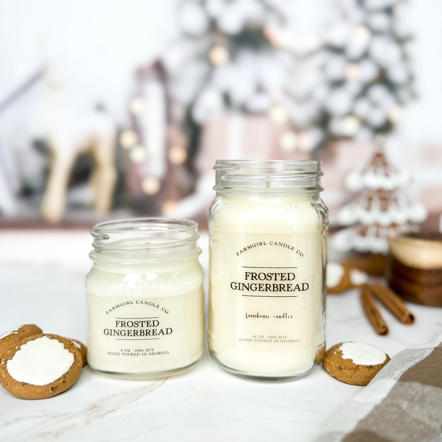 Frosted Gingerbread - 8oz Soy Mason Jar Candle