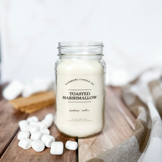 Toasted Marshmallow - 16oz Soy Mason Jar Candle