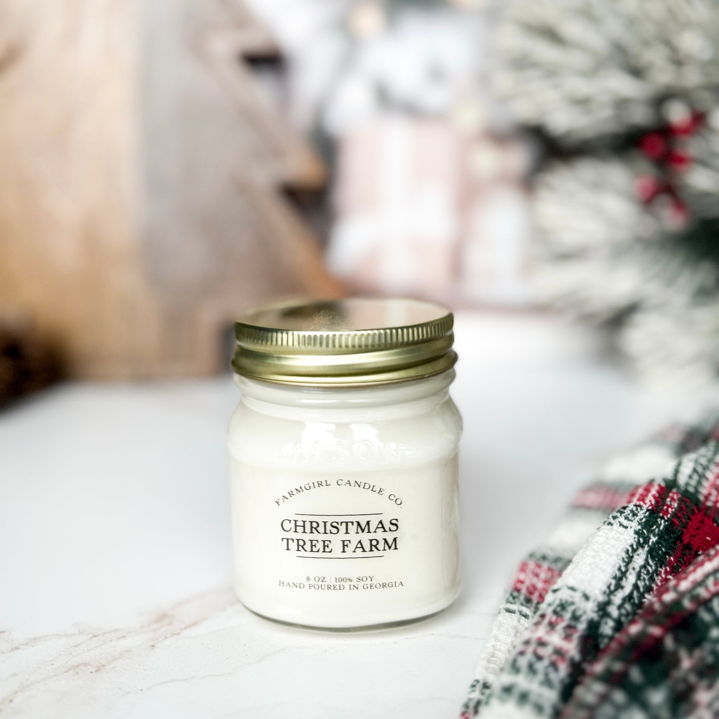 Christmas Tree Farm - 8oz Soy Mason Jar Candle