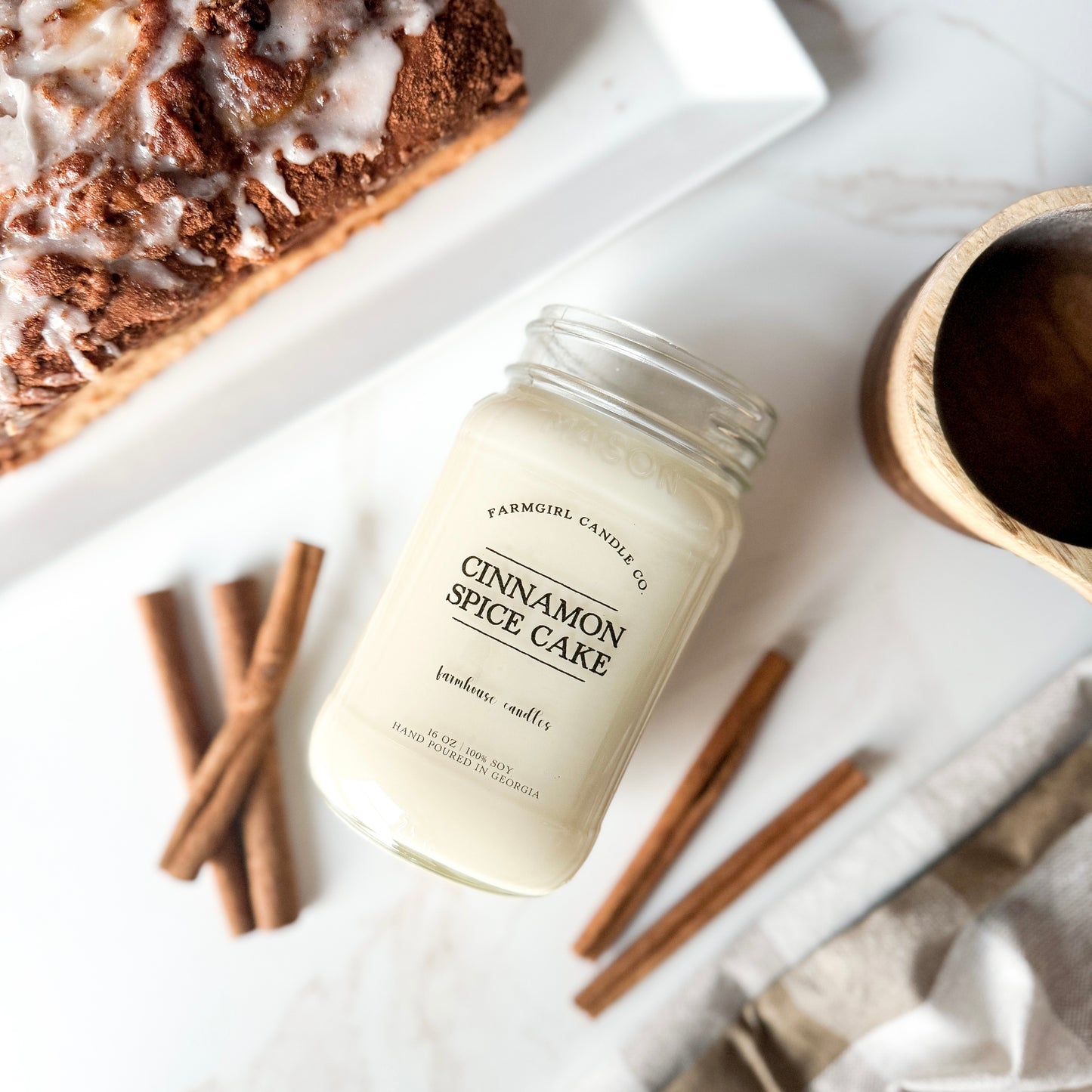 Cinnamon Spice Cake - 16oz Soy Mason Jar Candle