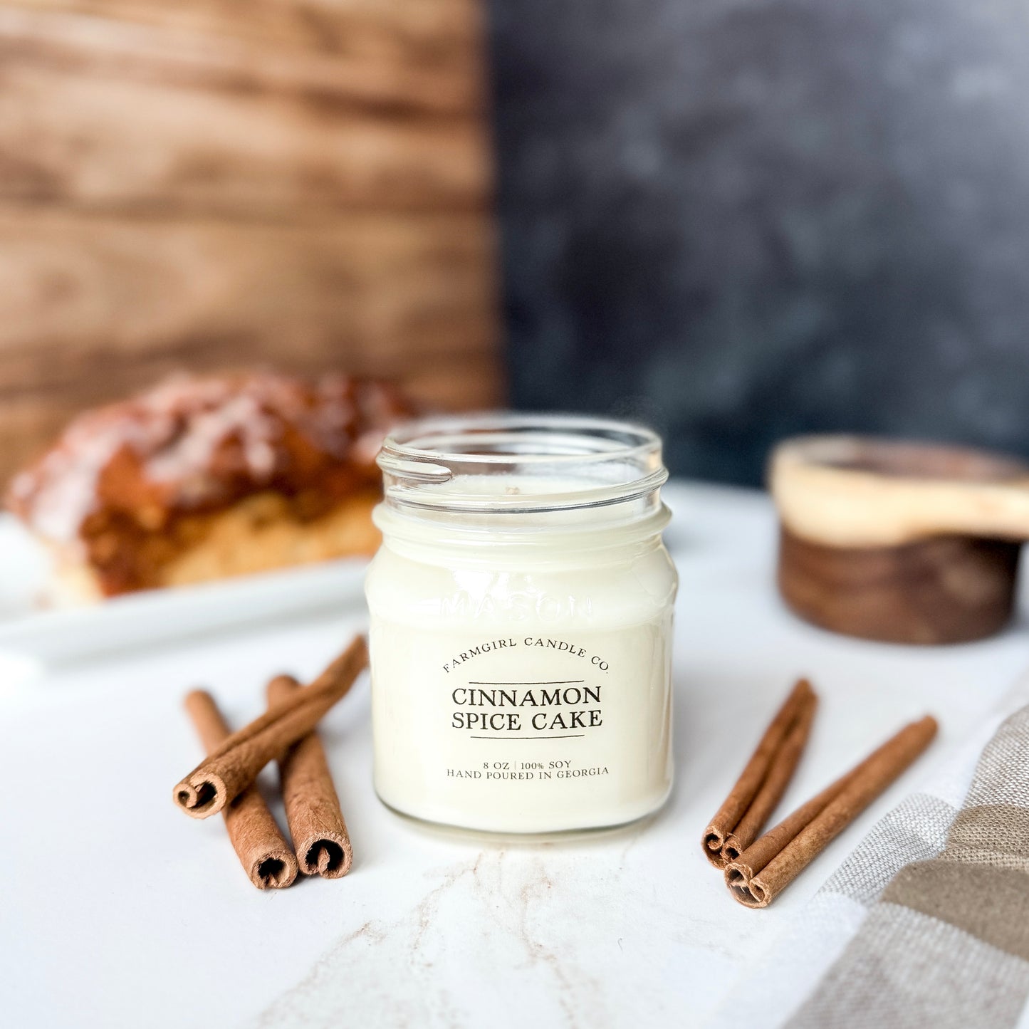 Cinnamon Spice Cake - 8oz Soy Mason Jar Candle