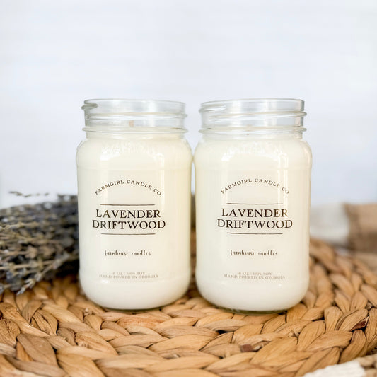 Lavender Driftwood - Soy Mason Jar Candle Bundle