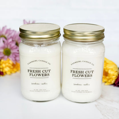 Fresh Cut Flowers Candle Bundle