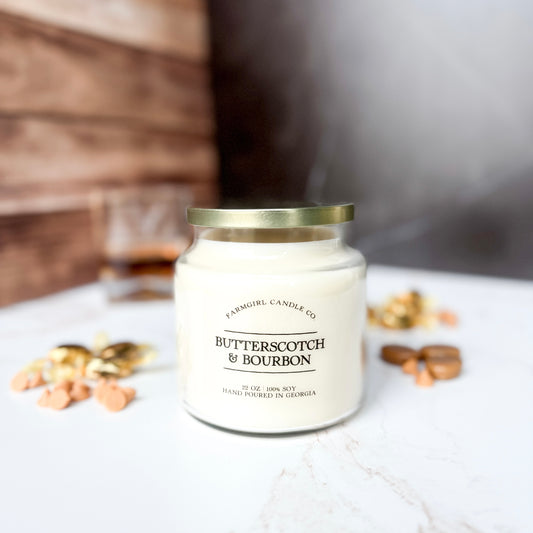 Butterscotch & Bourbon - 22oz Double Wick Soy Candle