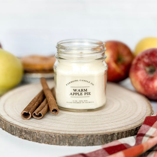 Warm Apple Pie - 8oz Soy Mason Jar Candle