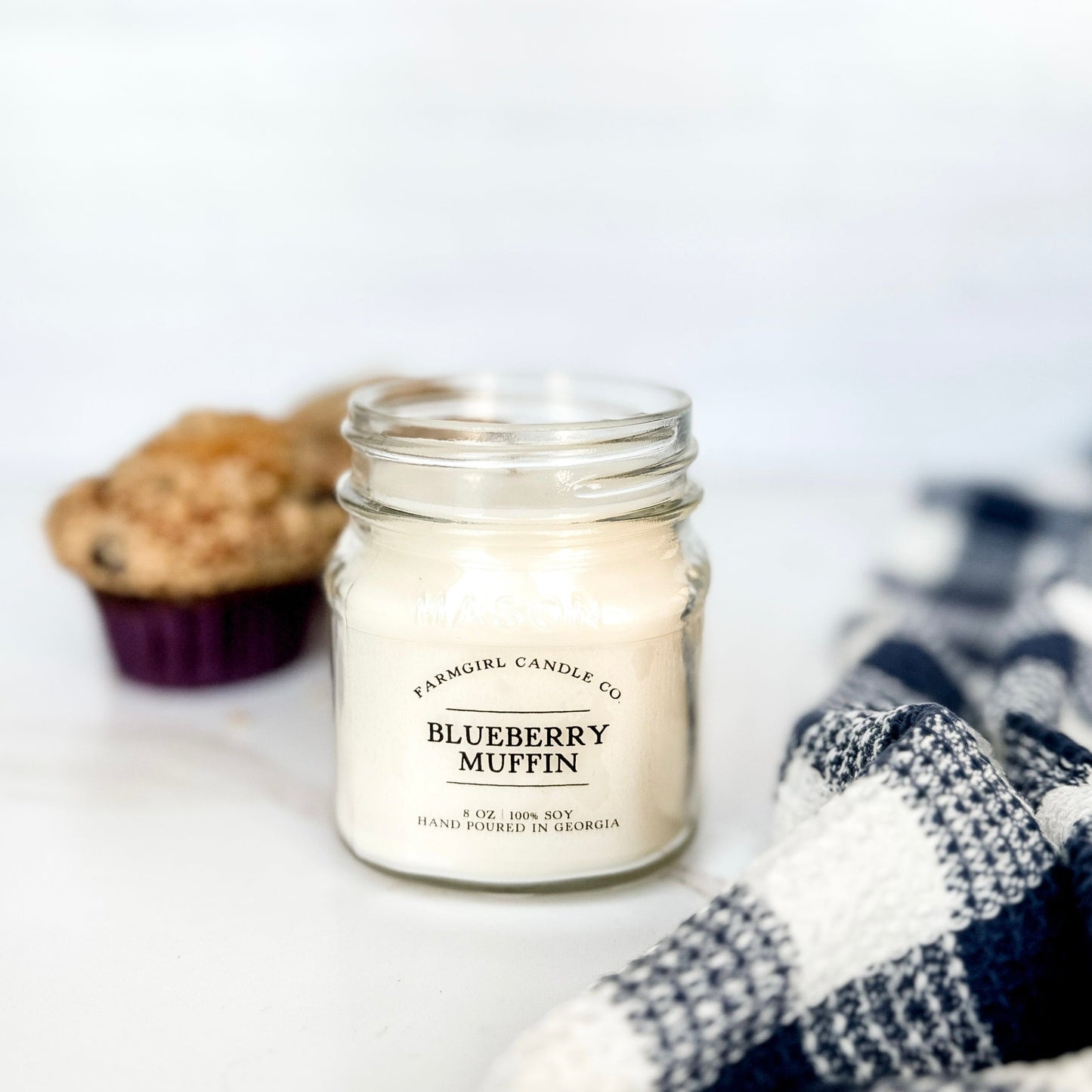 Blueberry Muffin - 8oz Soy Mason Jar Candle