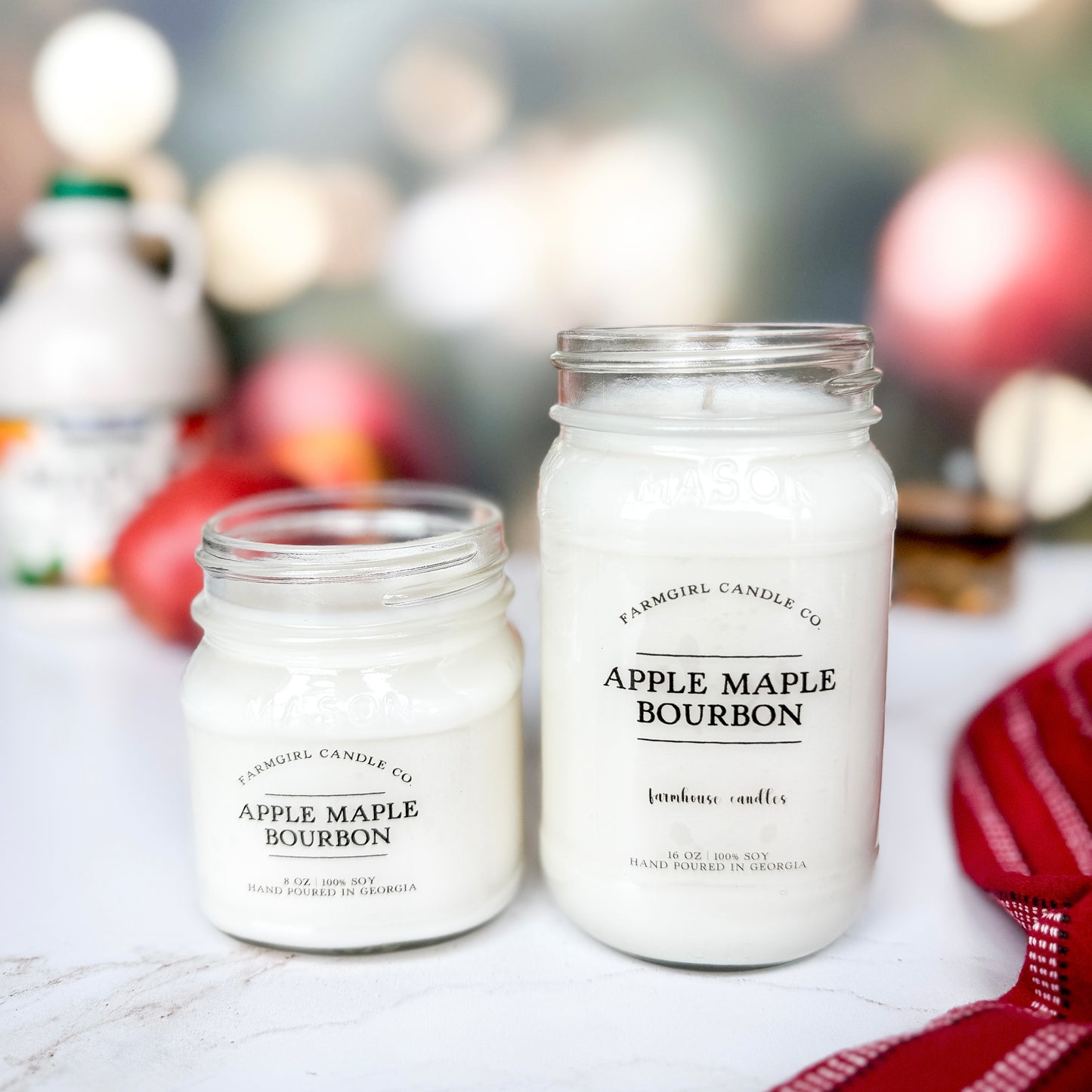 Apple Maple Bourbon - 16oz Soy Mason Jar Candle