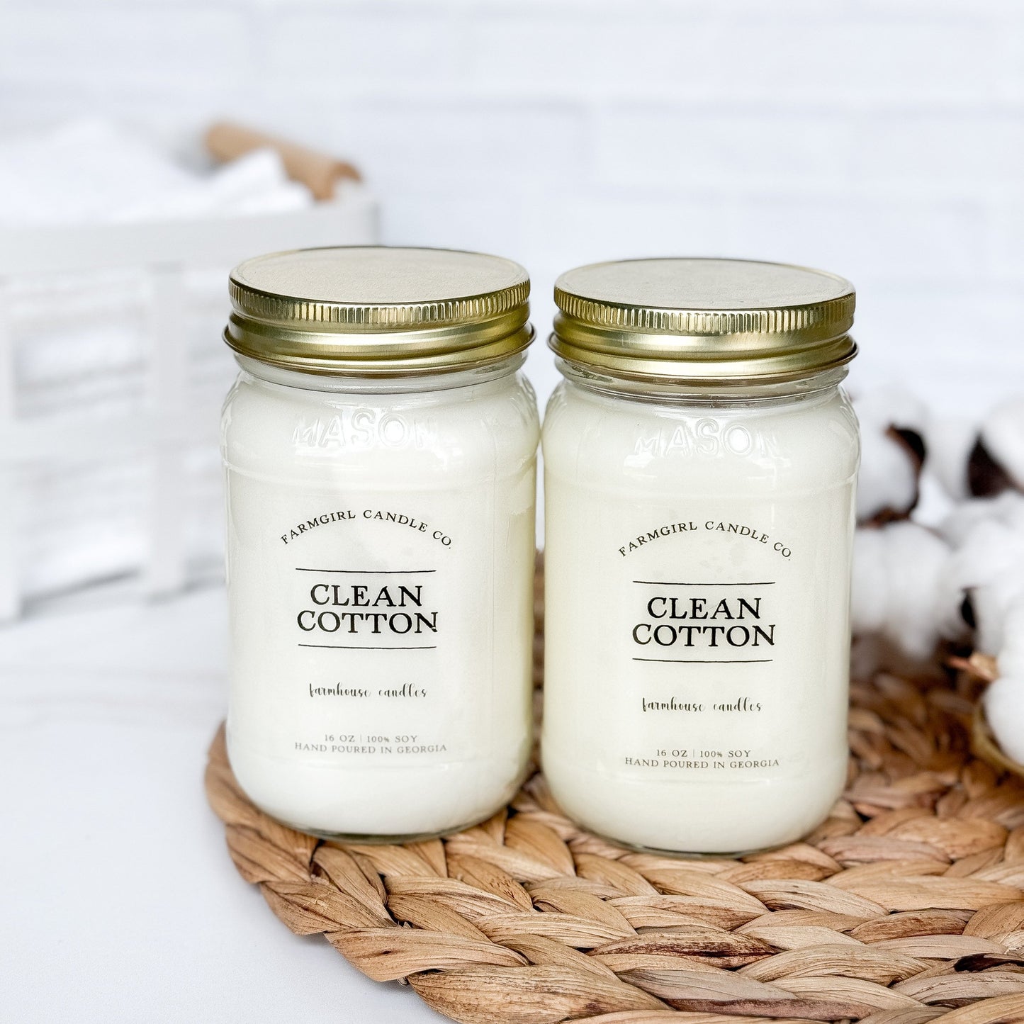 Clean Cotton - Soy Mason Jar Candle Bundle