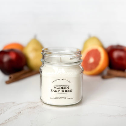 Modern Farmhouse - 8oz Soy Mason Jar Candle