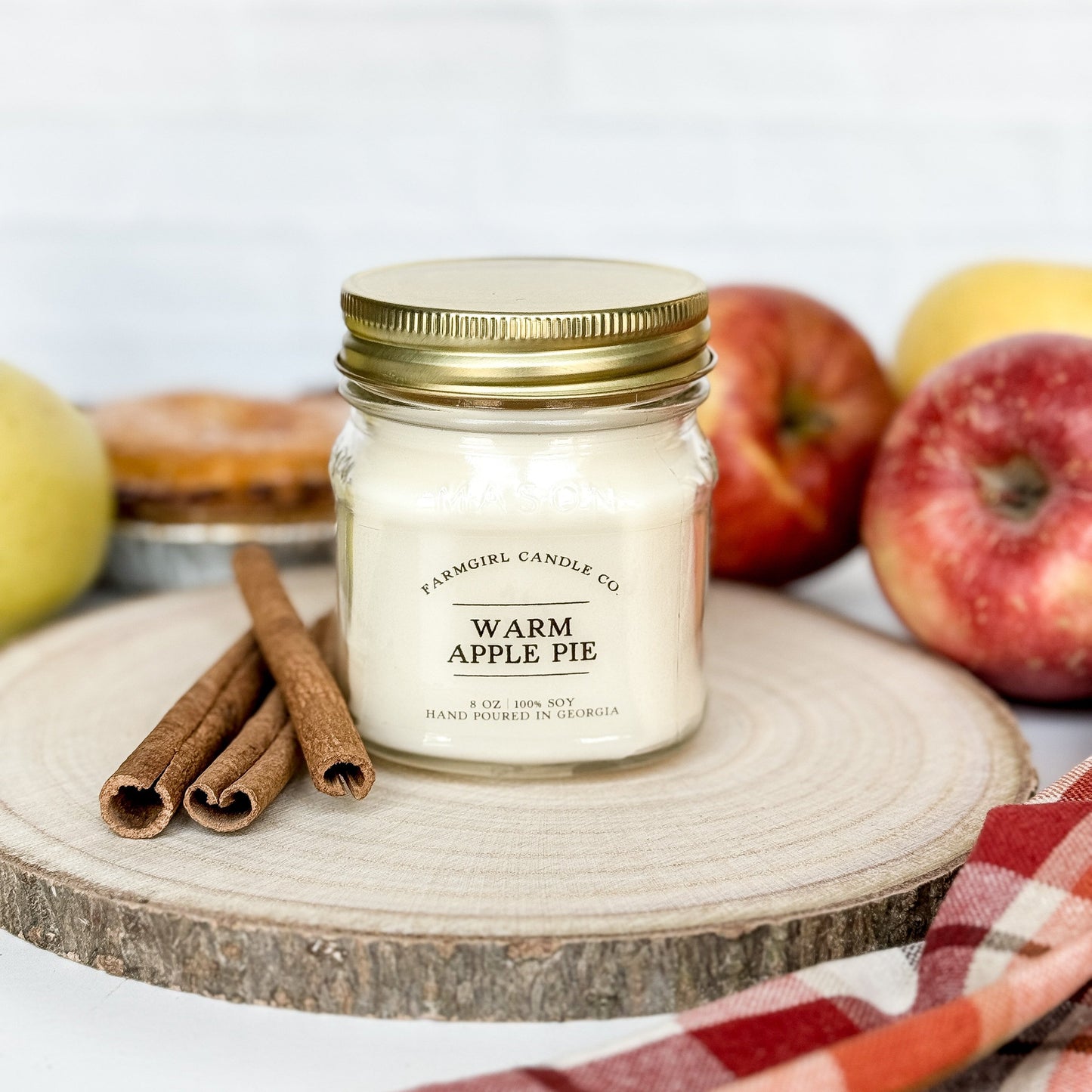 Warm Apple Pie - 8oz Soy Mason Jar Candle