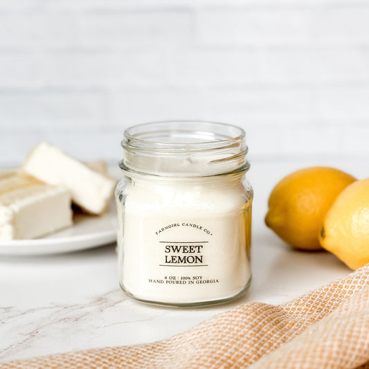 Sweet Lemon - 8oz Soy Mason Jar Candle