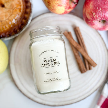 Warm Apple Pie - 8oz Soy Mason Jar Candle